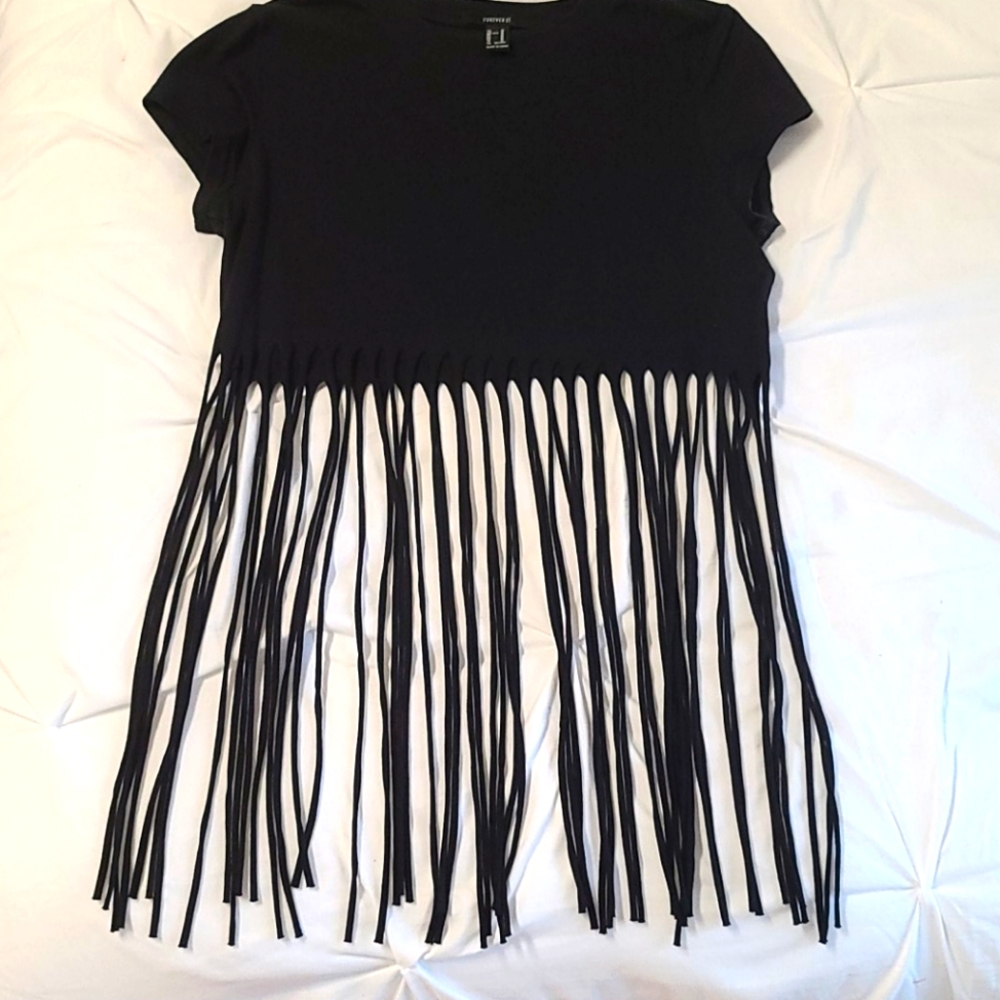 Forever 21 medium crop fringe top
